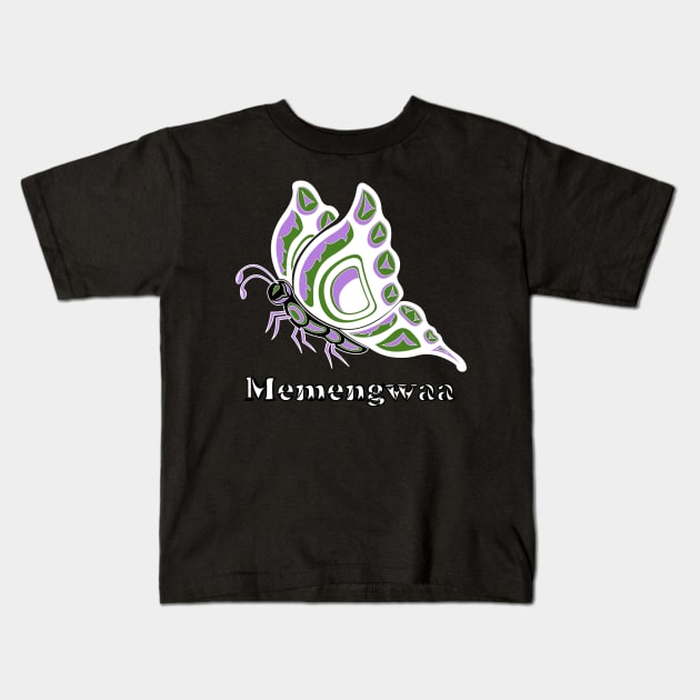 Memengwaa (Butterfly) Genderqueer Pride Kids T-Shirt by KendraHowland.Art.Scroll